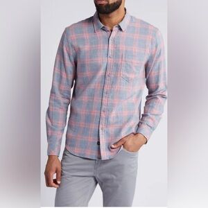 Rails Pink and Blue Wyatt Poppy Denim Melange Men’s Shirt